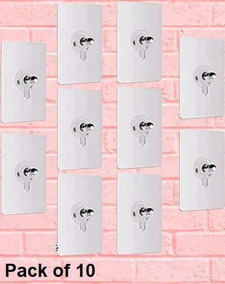 Self Adhesive Hooks for Hanging Photo Frame Hook (Pack of 10)